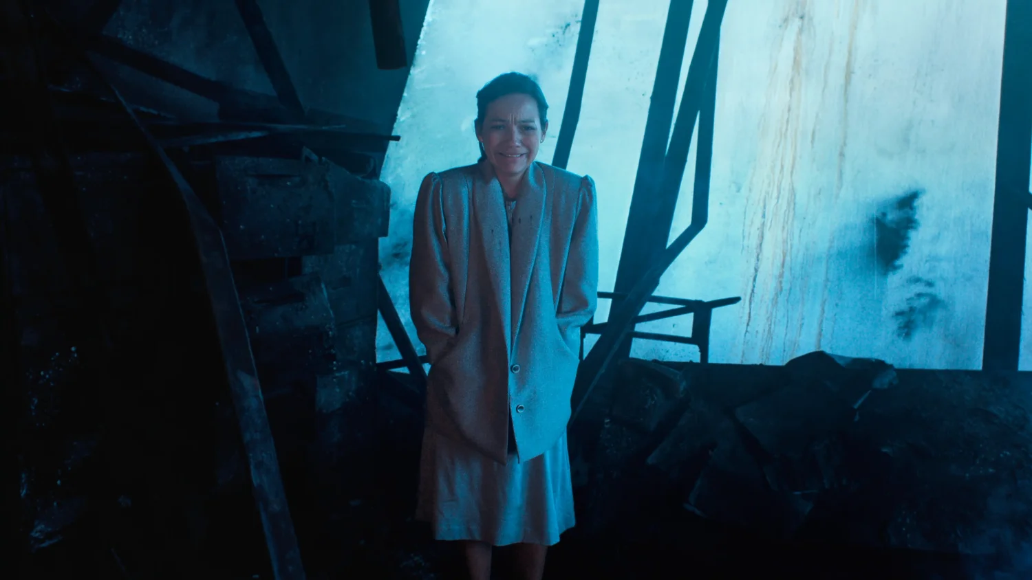 Natalia Reyes llorando en una escena de "Palacio"