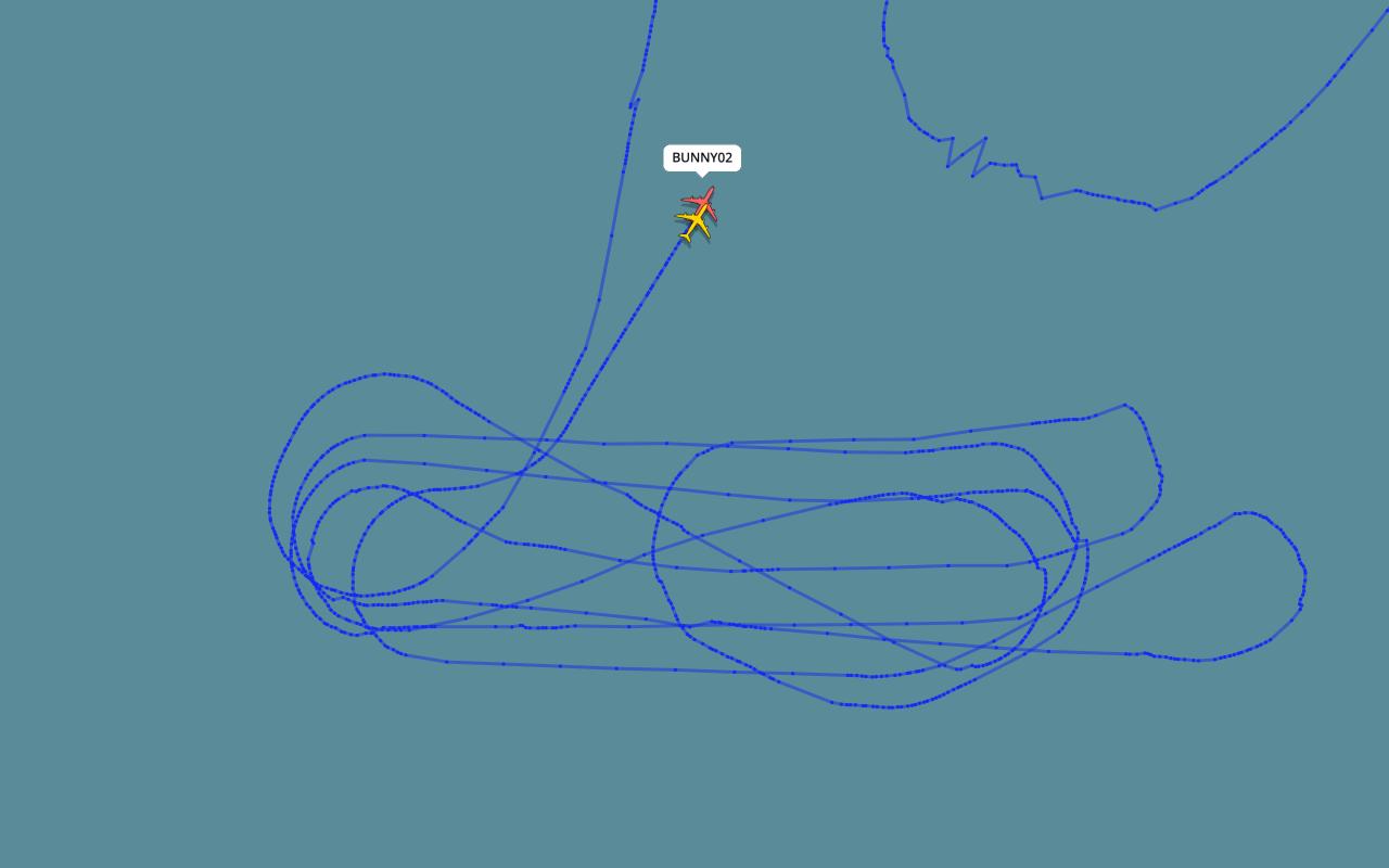 BUNNY01 y BUNNY02 se convirtieron en las aeronaves más monitoreadas del mundo en la plataforma FlightRadar24