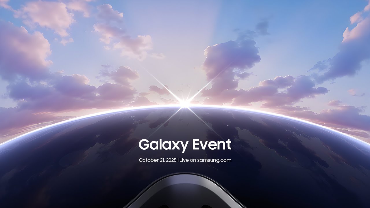 Amanecer visto desde el espacio con la curvatura del planeta y nubes iluminadas por la luz del sol, imagen promocional del Samsung Galaxy Event 2025 donde se presentará Project Moohan