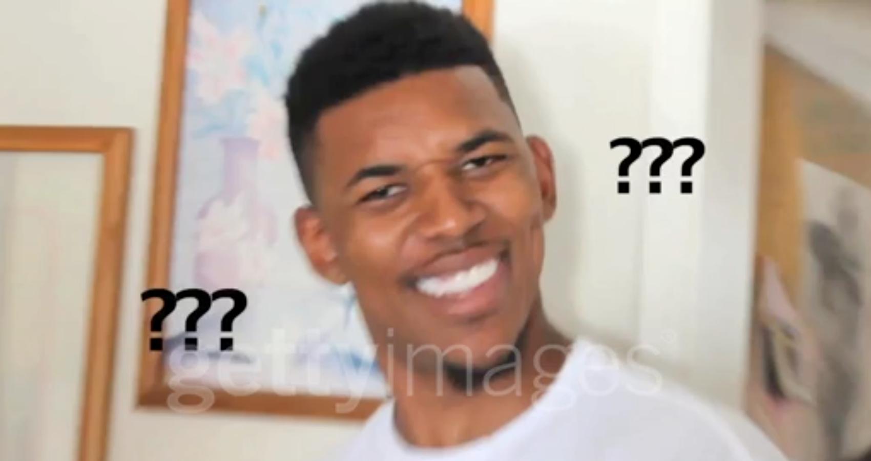 Meme popular en internet que muestra a un hombre con gesto de confusión y varios signos de interrogación flotando a su alrededor, utilizado para expresar desconcierto o incredulidad, en el contexto del debate por la Ley Anti Stickers en México